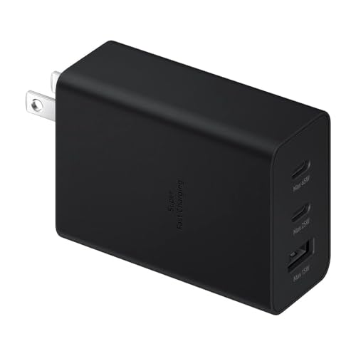 Samsung 65W USB C Charger, 3 Ports GaN Fast Wall Charger Block