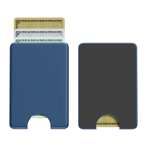 Casely MagWallet | Navy | Slim Wallet Card Holder | Compatible with MagSafe | Soft-Touch Hard Silicone | Holds Up to 3 Cards - color: Navy