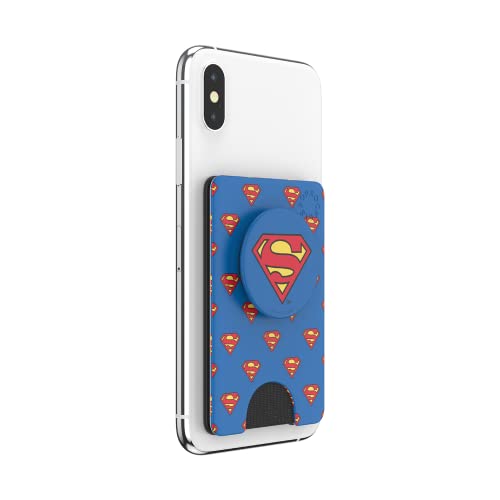 PopSockets Adhesive Phone Wallet and Card Holder with Grip, Marvel - Superman Pattern - color: Superman Pattern, style: Adhesive