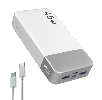 NOBIS Portable Charger 45W 20000mAh Power Bank Fast Charging - color: White