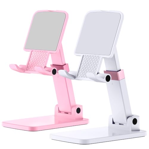 Cell Phone Stand Cute Mobile Holder For iPhone Desk Office Accessories - color: 12-White&Pink