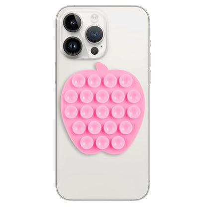 CIEO SuctionPhone Grip, Strong Silicone Suction,Strawberry Sticky Grip,Suitable for Selfies and Videos on Mirrors, Bathrooms and Smooth Surfaces, Compatible with iPhone (Pink) - color: Pink