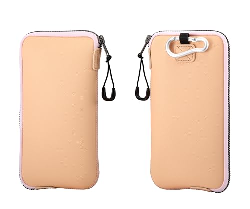 OneJoy Phone Sleeve Lightweight Cell Phone Pouch for Mobile Protection, Slim Fit and Durable, with Clip-on for Easy Carrying, Enough for 6.1" to 6.9" Cellphone [ Peach ] - color: Peach