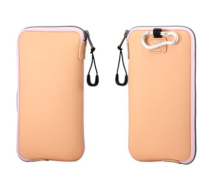OneJoy Phone Sleeve Lightweight Cell Phone Pouch for Mobile Protection, Slim Fit and Durable, with Clip-on for Easy Carrying, Enough for 6.1" to 6.9" Cellphone [ Peach ] - color: Peach