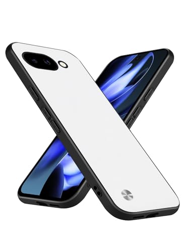 Slim Fit Case for Google Pixel 9a 6.3-Inch 2025, Soft TPU Edges + Faux Leather Back Cover, Anti-Fingerprint Scratch Shockproof Camera Protective for Google Pixel 9a Case (White) - color: White, size: Google Pixel 9a