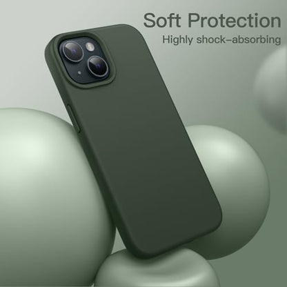 JETech Silicone Case for iPhone 15, Cypress | Silky Soft Touch, Shockproof Protection, Scratch Resistant, Microfiber Lining - color: Cypress, size: iPhone 15