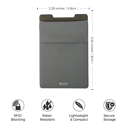RFID Blocking Phone Card Wallet - Double Secure Pocket - Ultra-Slim Self Adhesive Credit Card Holder Card Sleeves Phone Wallet Sticker All Smartphones(Gray)-2PC - color: Gray