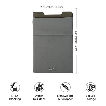 RFID Blocking Phone Card Wallet - Double Secure Pocket - Ultra-Slim Self Adhesive Credit Card Holder Card Sleeves Phone Wallet Sticker All Smartphones(Gray)-2PC - color: Gray