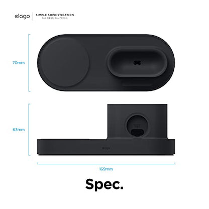 elago MS Charging Station for iPhone, AirPods, Apple Watch - color: Black
