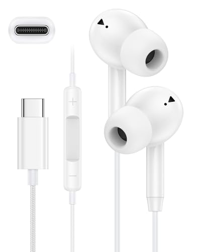 iPhone 17e 17 Headphones Wired USB C Ear Buds for i Phone 18 Pro Max 17pro - color: White