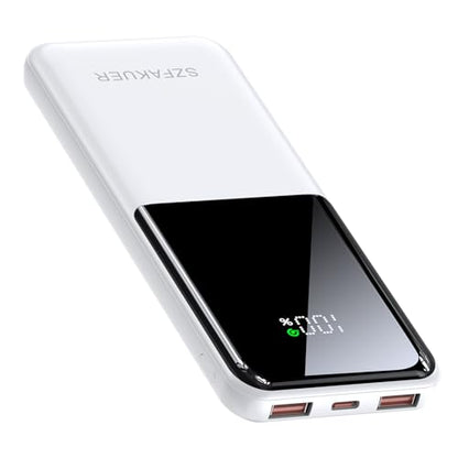 Portable Charger,Slim 10000mAh Power Bank,22.5W USB-C Fast Charging Battery Pack Compatible with iPhone 17/16/15/14/13/12 Pro Samsung Galaxy, iPad, AirPods, Android Tablets (White) - color: White