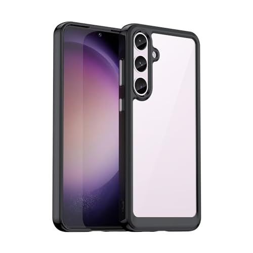 Case for Galaxy S24 Plus Case, Samsung S24+ 5G SM-S926U Case, Anti Yellowing Clear Hard PC Back & Soft TPU Bumper Protective Phone Cover for Samsung Galaxy S24+ 5G Crystal Black - color: Black