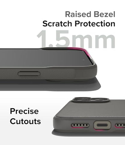 Ringke Onyx for iPhone 15 Pro Max Case, [Feels Good in The Hand] Oil & Dirt Resistant, Individual Lens Covers for Cameras, Non-Slip Enhanced Grip Lightweight Cover - Gray | Anti-Fingerprint Texture, Slim & Lightweight, Full-Coverage Camera Protection, Non