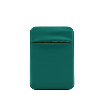 Neoprene Cell Phone Card Holder 6 Cards Adhesive Mini Secure Wallet ID Credit Card Pocket Purse stick on Smartphone for iPhone 16/15/SE, Galaxy S24/S23/A75/A55/A14/Note 22 Ultra (Green) - color: Green