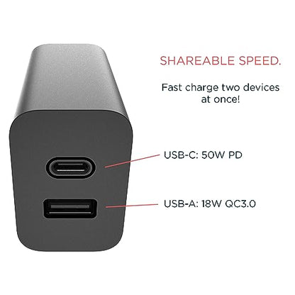 Motorola TurboPower 50W Share Charger + 3.3ft Cable - size: 50W