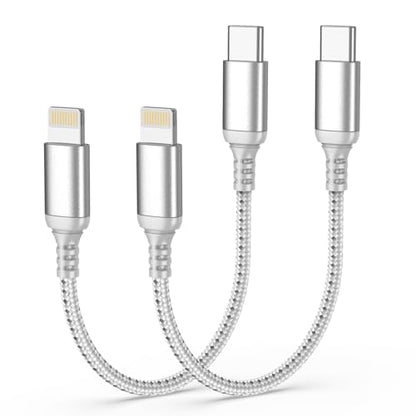 Short USB C to Lightning Cable 6 Inch, 2 Pack MFi Certified Cable - size: 6inch