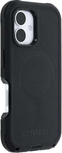 OtterBox iPhone 16 Plus Phone Case Defender Series Military-Grade Drop Protection, MagSafe, Shockproof Protective Phone Cover, Slim Fit with Raised Bezel, Non-Retail Packaging (Black)