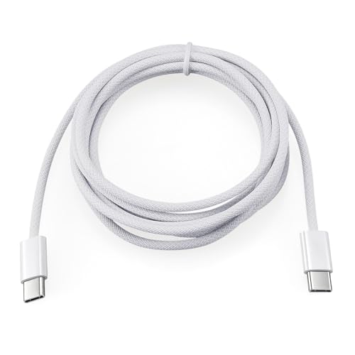 Charger Cord for iPhone 15/16/17 Pro Max, 6ft USB C to USB C Braided White - size: 6ft