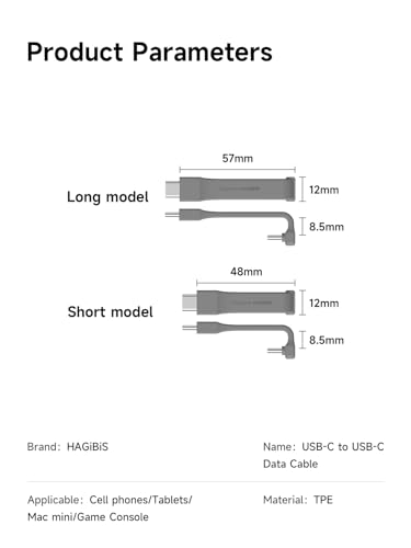 Hagibis Short USB 4 Cable, 240W Charging U-Type USB C Cable, 40Gbps Data Transfer, 8K 60Hz Video Display for iPhone 17 16 15 Pro Max, iPad, Thunderbolt 4/3, Hub, External SSD (UC4MC-7cm)