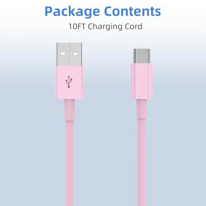 LDHTY CarPlay Charging Long Cable, USB A to USB C Cable, 2-Pack 10FT, Pink - color: Pink, size: 10ft+10ft