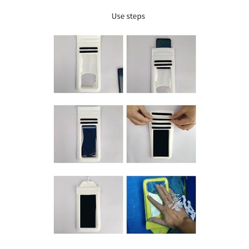 Waterproof Phone Bag Phone Storage Bag Touch Screens Transparent Keep Valuables Safe and Dry for Water Sports Beach - color: Black
