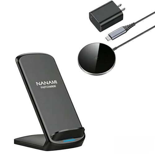 NANAMI Wireless Charger Bundle, Includes Fast Charging Stand for Samsung & iPhone 17/16/15/14/13, Plus Magnetic Charger Pad with 20W Adapter for MagSafe iPhone 17–12 and AirPods