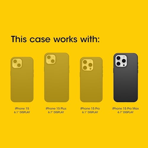 OtterBox iPhone 15 Pro Max (Only) - Defender Series Case - Night (Black & Yellow) - Screenless - Rugged & Durable - with Port Protection - Holster Clip Includes - Non-Retail Packaging - color: Night (Black & Yellow)