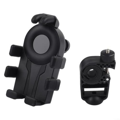 FABULETTA Shockproof Bike Phone Mount with Air Cushion Vibration Dampener, Eight Claw Anti Shake Grip, 360 Degree Rotating Phone Stand for Motorcycle Handlebar(Black) - color: Black