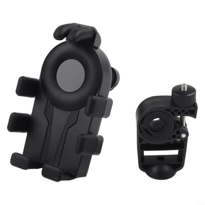FABULETTA Shockproof Bike Phone Mount with Air Cushion Vibration Dampener, Eight Claw Anti Shake Grip, 360 Degree Rotating Phone Stand for Motorcycle Handlebar(Black) - color: Black