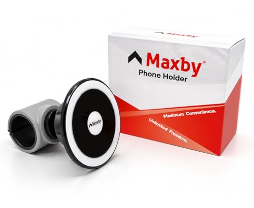 Maxby Stroller Phone Holder with MagSafe-Compatible Mount and Snap-On Clamp