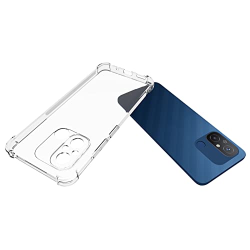 USTIYA Case for Redmi 12C Clear TPU Four Corners Protective Cover Transparent Soft