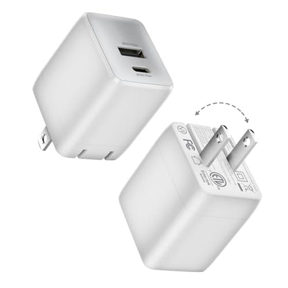 wegear USB C Fast Charging Charger, 30W Dual-Port GaN Nano Charger - color: White, size: 2 Pack