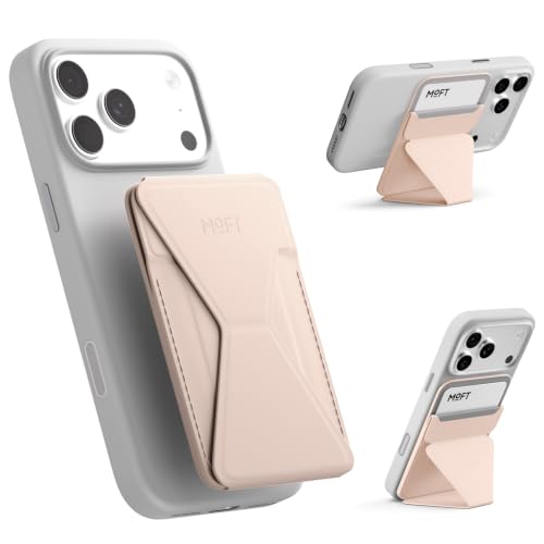 MOFT Snap-on Phone Stand & Wallet AERA, MagSafe Wallet, Slim Card Holder - color: Peach Pink, size: AERA