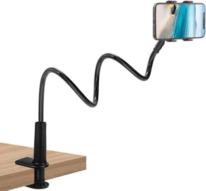 Gooseneck Phone Holder for Bed, Gooseneck Clip Adjustable Cell Phone Stand Universal 360 Flexible Mount for Desk Bedside Headboard Lazy Long Arm Clamp Bracket Filming,Cell Phone Bedstand Desk Mounts