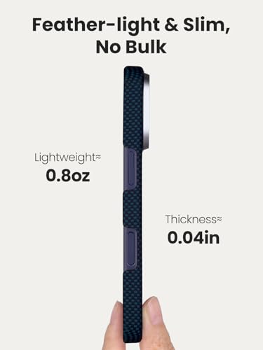 Aramid fiber Ultra-Thin Magnetic Caseless Feel Case for iPhone 17 Pro | Handwoven 600D aramid, Lightweight , compatible with MagSafe, Caseless Feel, case for iPhone 17 pro,Deep Blue - color: Deep Blue