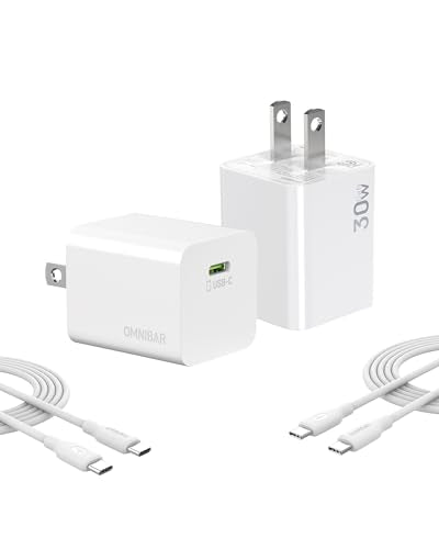 30W USB C Charger 2-Pack with 4FT Cable, GaN PD PPS Fast Charger - color: 2-Pack 30W w/ Cord