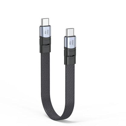 USB4 Cable 1.6FT, Flat USB C to USB C Cable 40Gbps Data Transfer, 240W PD Fast Charging & 8K@60Hz Video Cable Compatible with MacBook, Thunderbolt 4/3, iPad, Monitor - color: Straight, size: 18.0 inches
