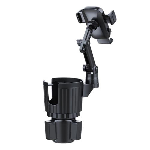 Cup Holder Phone Mount for Car, 2 in 1 Cell P Car Mount 360 Rotation Cup Holder Expander for Stanley 10-40oz Drink Bottles, Mugs and Phone Compatible with iPhone Samsung