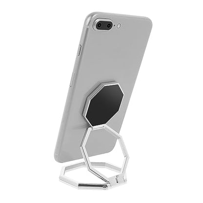 cobee Cell Phone Ring Holder Finger Kickstand, 360° Rotation Metal Cellphone Back Grip Foldable Cell Phone Stand Adjustable Phone Holder Compatible with Most Smartphones(Silver) - color: Silver