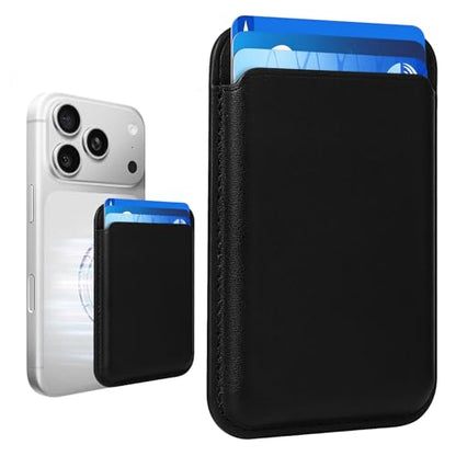 Magnetic Wallet Cell Phone Card Holder for Phone Case with Mag-Safe - color: Classic Black, size: 1 Pack
