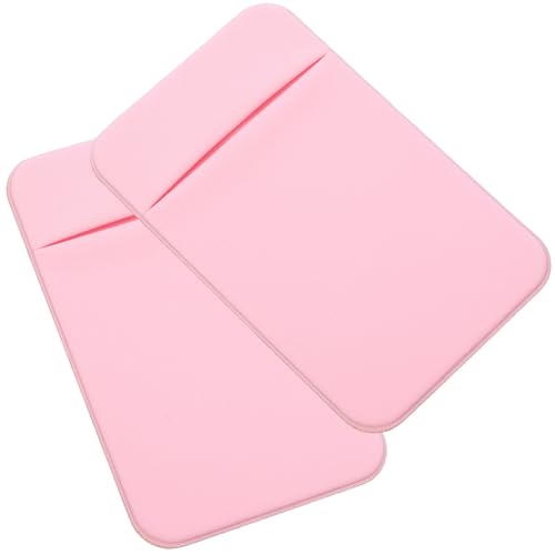 Garneck 2pcs Sticky Phone Card Holder Wallet Back Pocket with Elastic Stretch Fabric Cell Phone Wallet Stick-on for Ids and Cards Light Pink Adhesive Back Sleeve