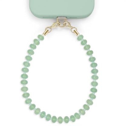 POSADINA Natural Stone Phone Charm, Beaded Healing Phone Wrist Strap, Handmade Cellphone Chain Lanyard with Tether Tab - color: Green Aventurine