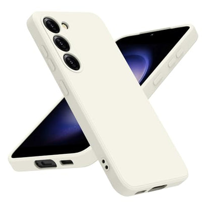 Vanjua Case for Samsung Galaxy S23 (Only), Stylish Liquid Silicone Slim Full-Body Protective Cover Compatible with Samsung Galaxy S23 5G 6.1 Inch Phone Case (White) - color: White