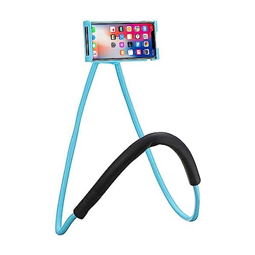 Universal Moblie Phone Stand,Lazy Cell Phone Holder&Neck Tablet Phone Mount - color: Blue