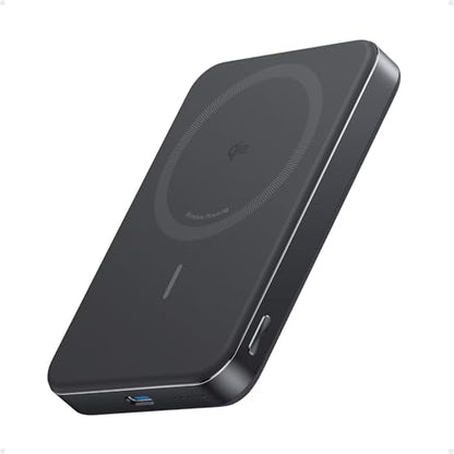 Anker MagGo Power Bank, 10,000mAh Qi2-Certified 15W Portable Charger | Slim and Fast MagSafe-Compatible Battery Pack, Ergonomic Design, for iPhone 16 / 15 / 14 / 13 Series and More - color: Black