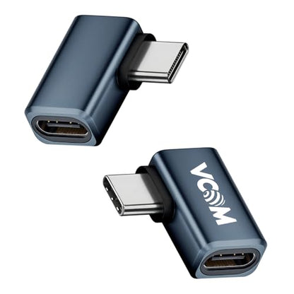 VCOM 90 Degree USB C Adapter 80Gbps, 240W USB C Right Angle Adapter, 8K@60Hz Video Display USB4 v2.0 90 Degree Type C Extender for Thunderbolt 5/4/3, iPhone 15/16, MacBook,Steam Deck, 2 Pack