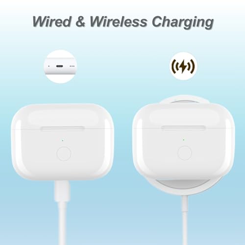 Replacement Charging Case for AirPod Pro 2 and Pro 1 gen, Wireless Charging Cases Compatible with AirPod Pro 1st / 2nd, Wired and Wireless Charging, Bluetooth Pairing Sync, USB C Port