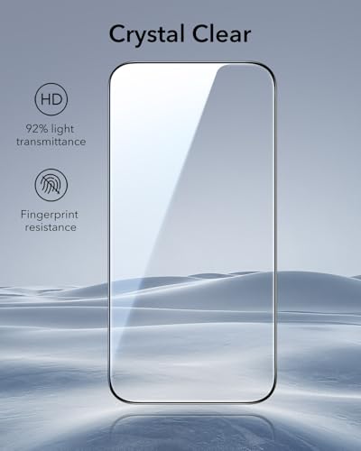 ESR 3 Pack for iPhone 17 Air Screen Protector, Classic | Easy One-Pull Installation, 2X Impact Absorption, 9H Tempered Glass, Full-Coverage Protection, UltraFit Tray, Bubble-Free - size: iPhone Air 6.5 inch