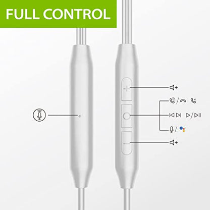 Avantree E171 - AUX 3.5mm Wired Earbuds with Microphone & Volume Control - color: White, size: Standard, style: AUX 3.5mm