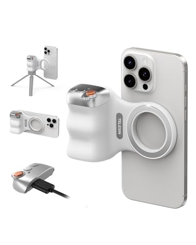 TELESIN Fun Shot Zoom Magnetic Phone Camera Grip for iPhone/Magsafe/Android - color: Matte White
